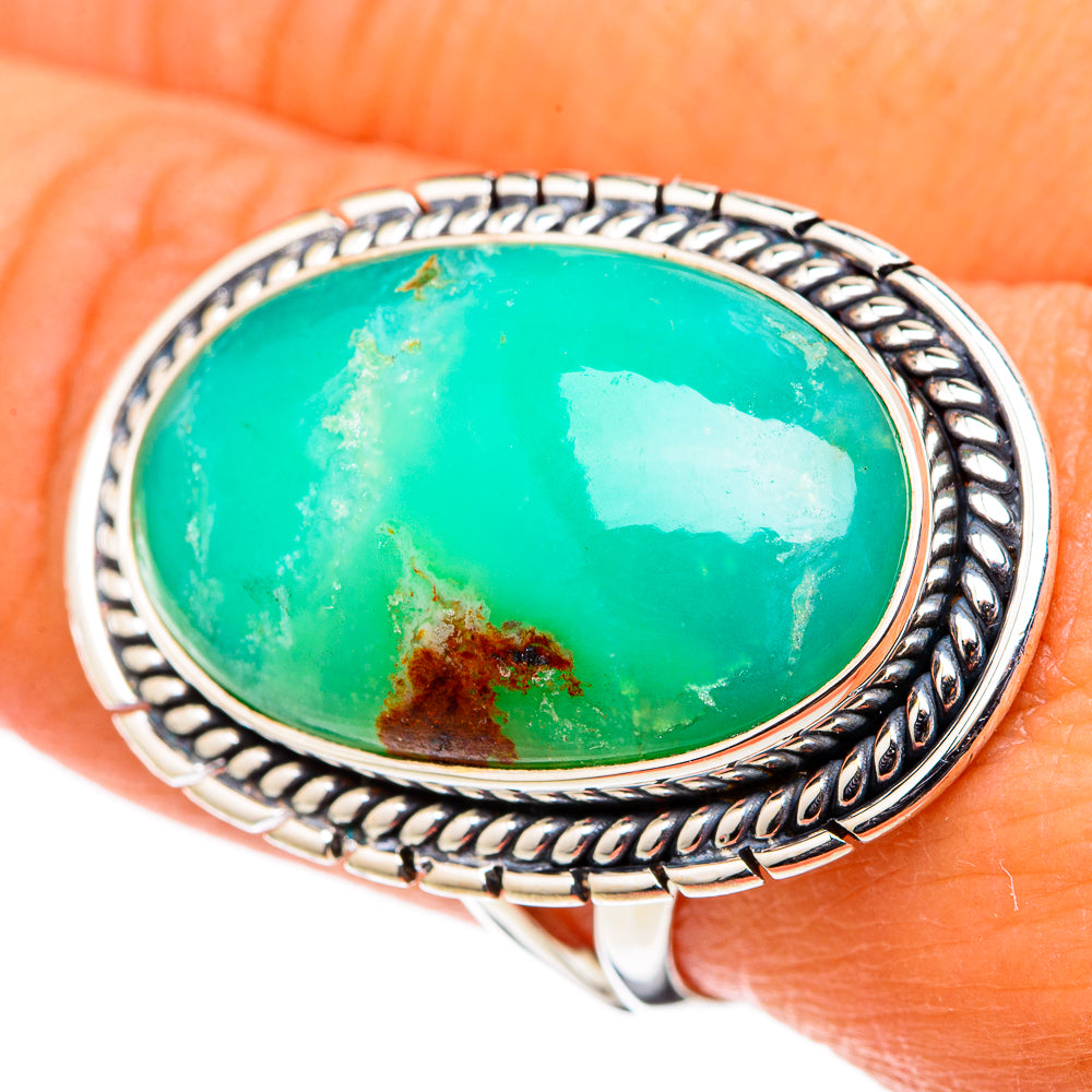 Chrysoprase Rings handcrafted by Ana Silver Co - RING105577