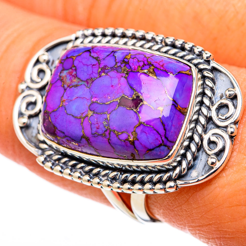 Purple Copper Composite Turquoise Rings handcrafted by Ana Silver Co - RING105595