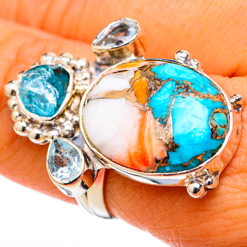 Spiny Oyster Turquoise Rings handcrafted by Ana Silver Co - RING105608
