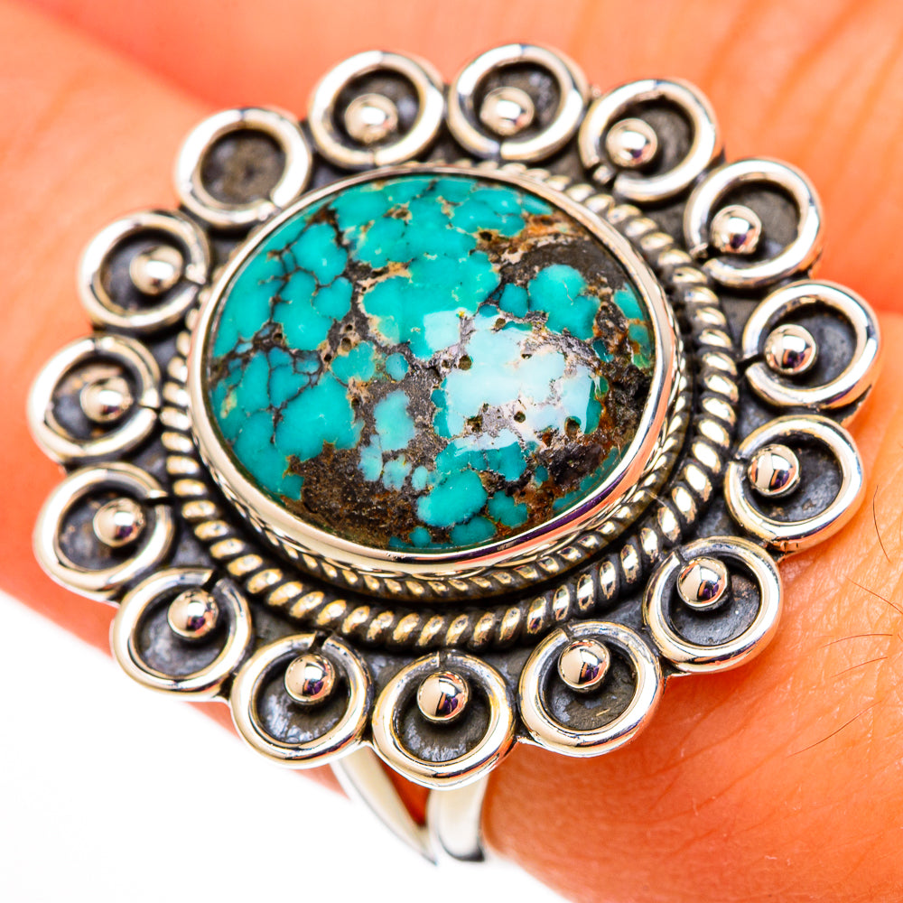 Tibetan Turquoise Rings handcrafted by Ana Silver Co - RING105617