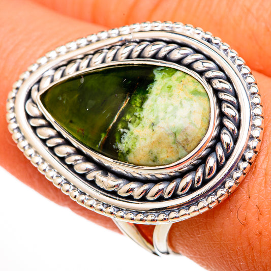 Australian Green Opal Rings handcrafted by Ana Silver Co - RING105622