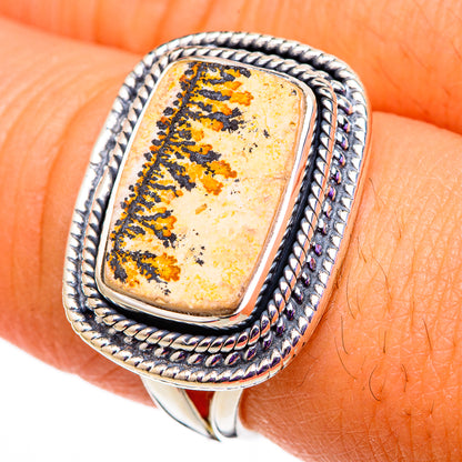 Germany Psilomelane Dendrite Rings handcrafted by Ana Silver Co - RING105629