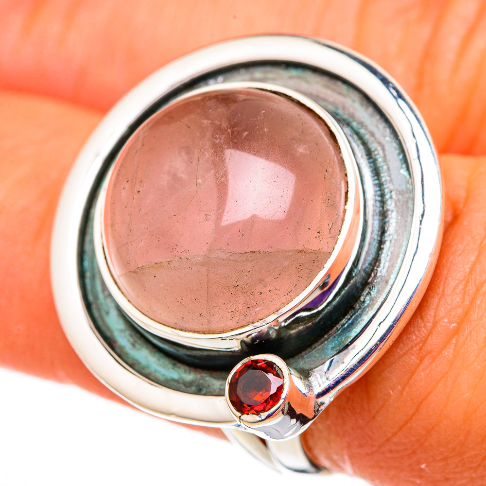 Rose Quartz, Garnet Rings handcrafted by Ana Silver Co - RING105634