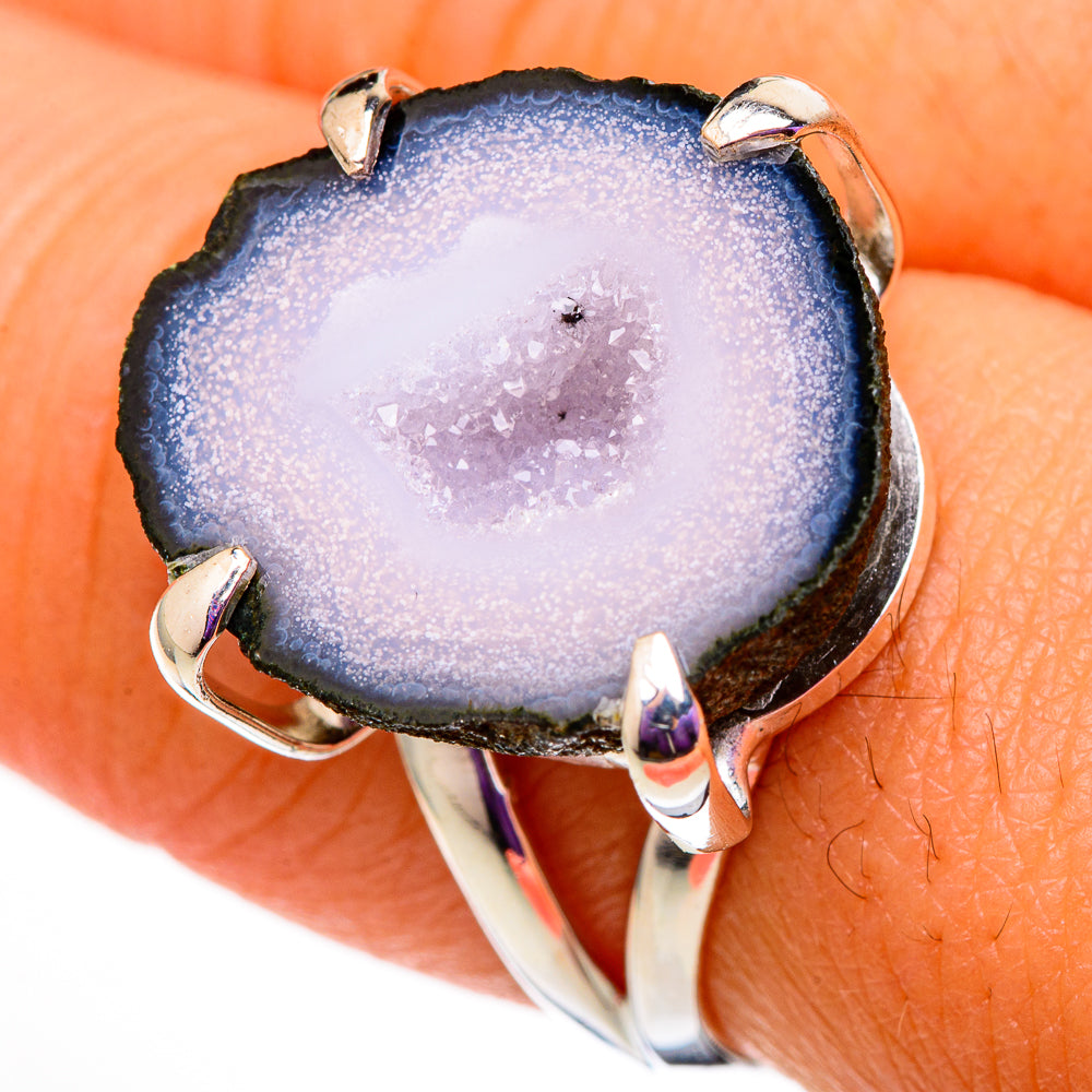 Coconut Geode Druzy Rings handcrafted by Ana Silver Co - RING105644