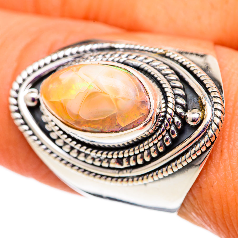 Mexican Fire Opal Rings handcrafted by Ana Silver Co - RING105649