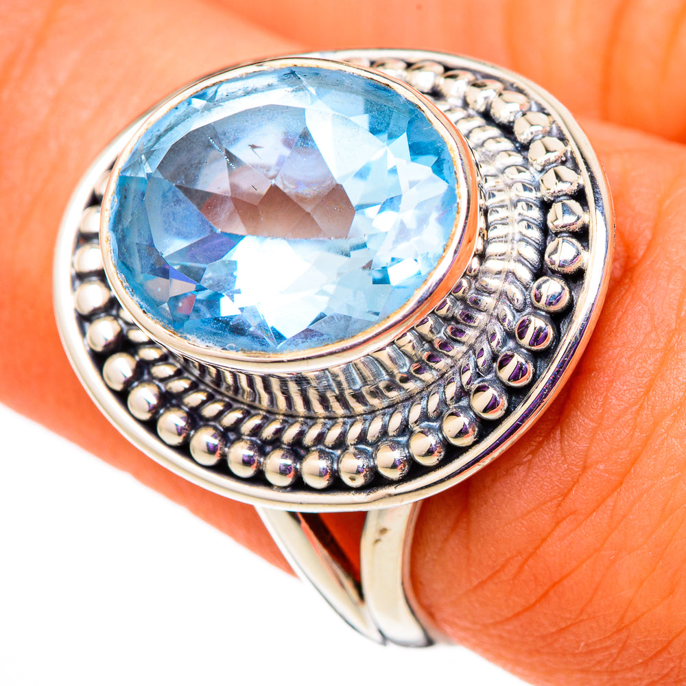 Blue Topaz Rings handcrafted by Ana Silver Co - RING105653