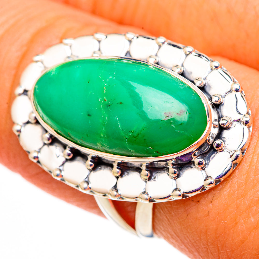 Chrysoprase Rings handcrafted by Ana Silver Co - RING105662
