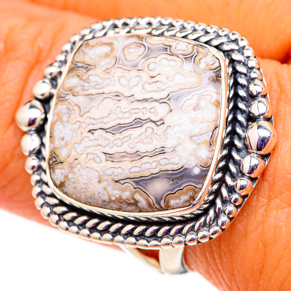 Laguna Lace Agate Rings handcrafted by Ana Silver Co - RING105679