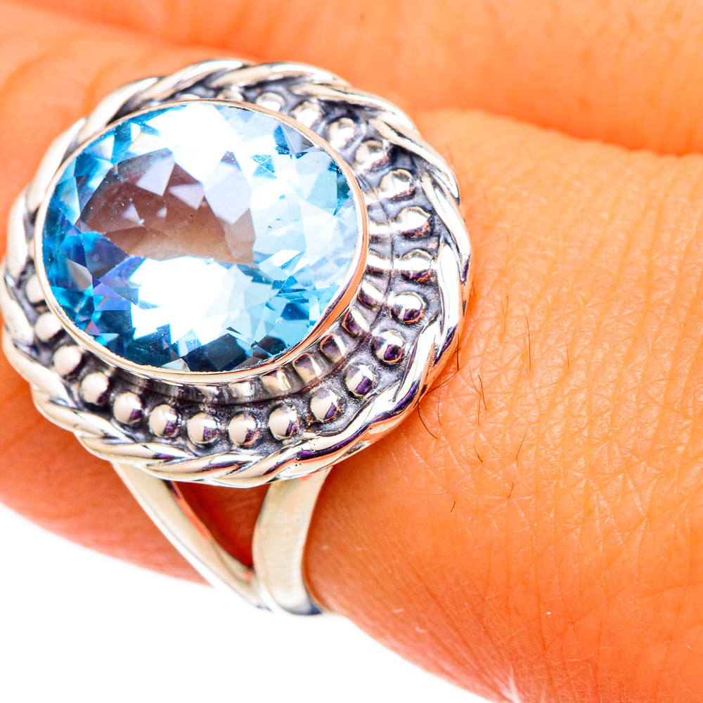 Blue Topaz Rings handcrafted by Ana Silver Co - RING105691