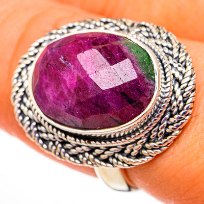 Ruby Zoisite Rings handcrafted by Ana Silver Co - RING105704