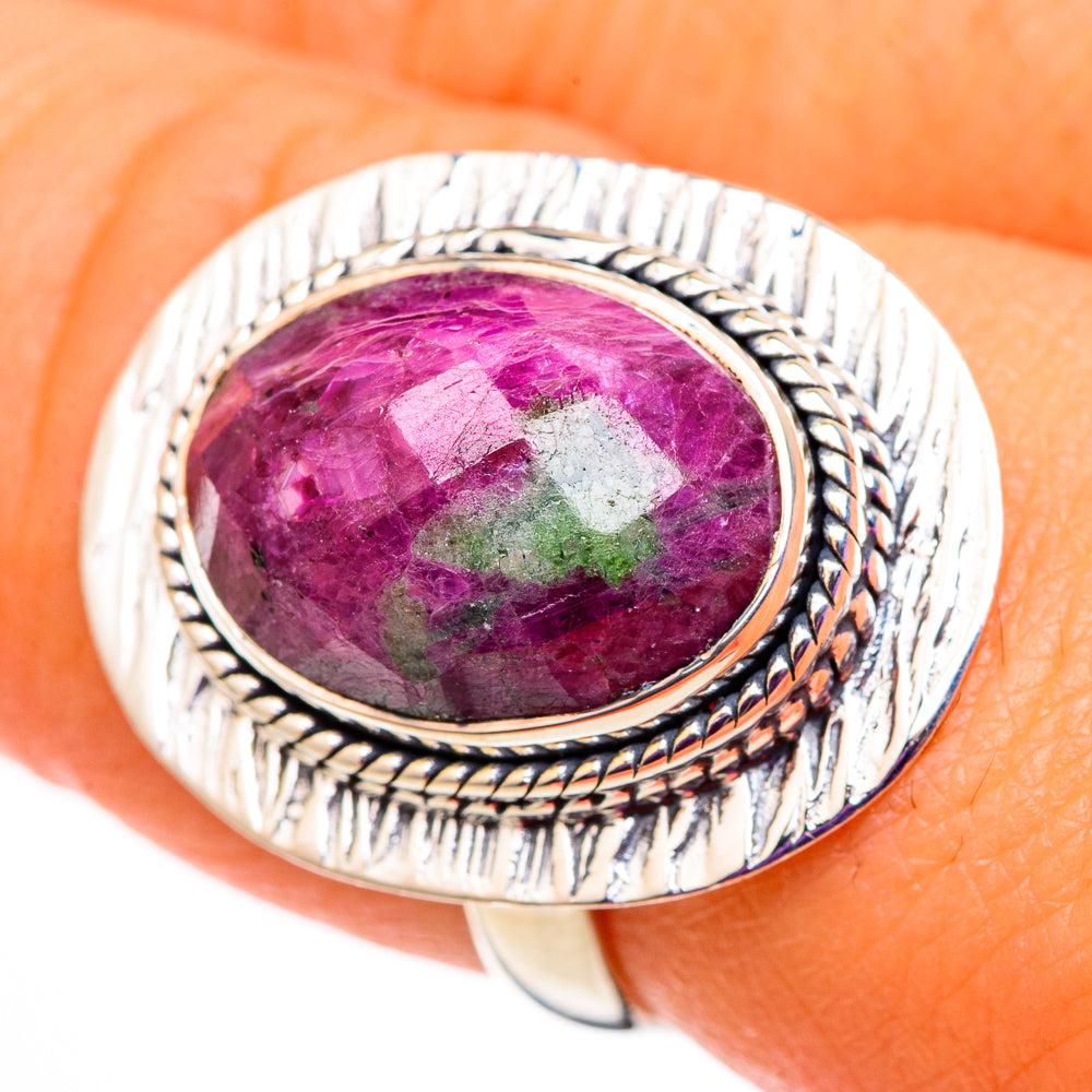 Ruby Zoisite Rings handcrafted by Ana Silver Co - RING105705