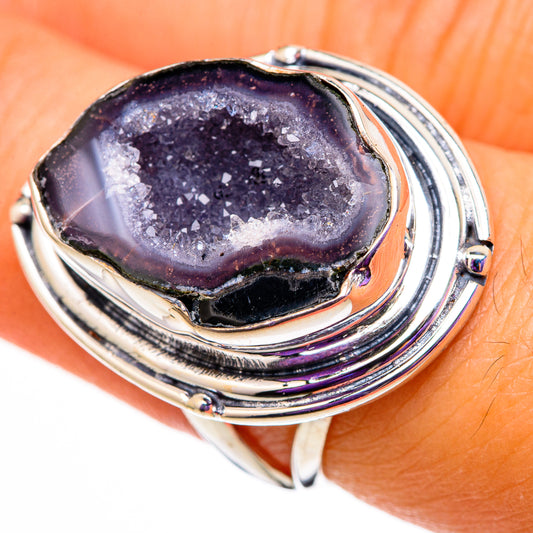 Coconut Geode Druzy Rings handcrafted by Ana Silver Co - RING105711