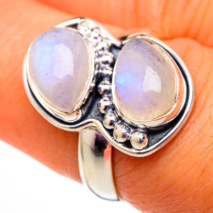 Rainbow Moonstone Rings handcrafted by Ana Silver Co - RING105713