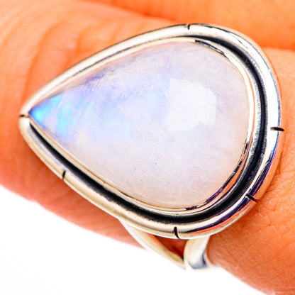 Rainbow Moonstone Rings handcrafted by Ana Silver Co - RING105714