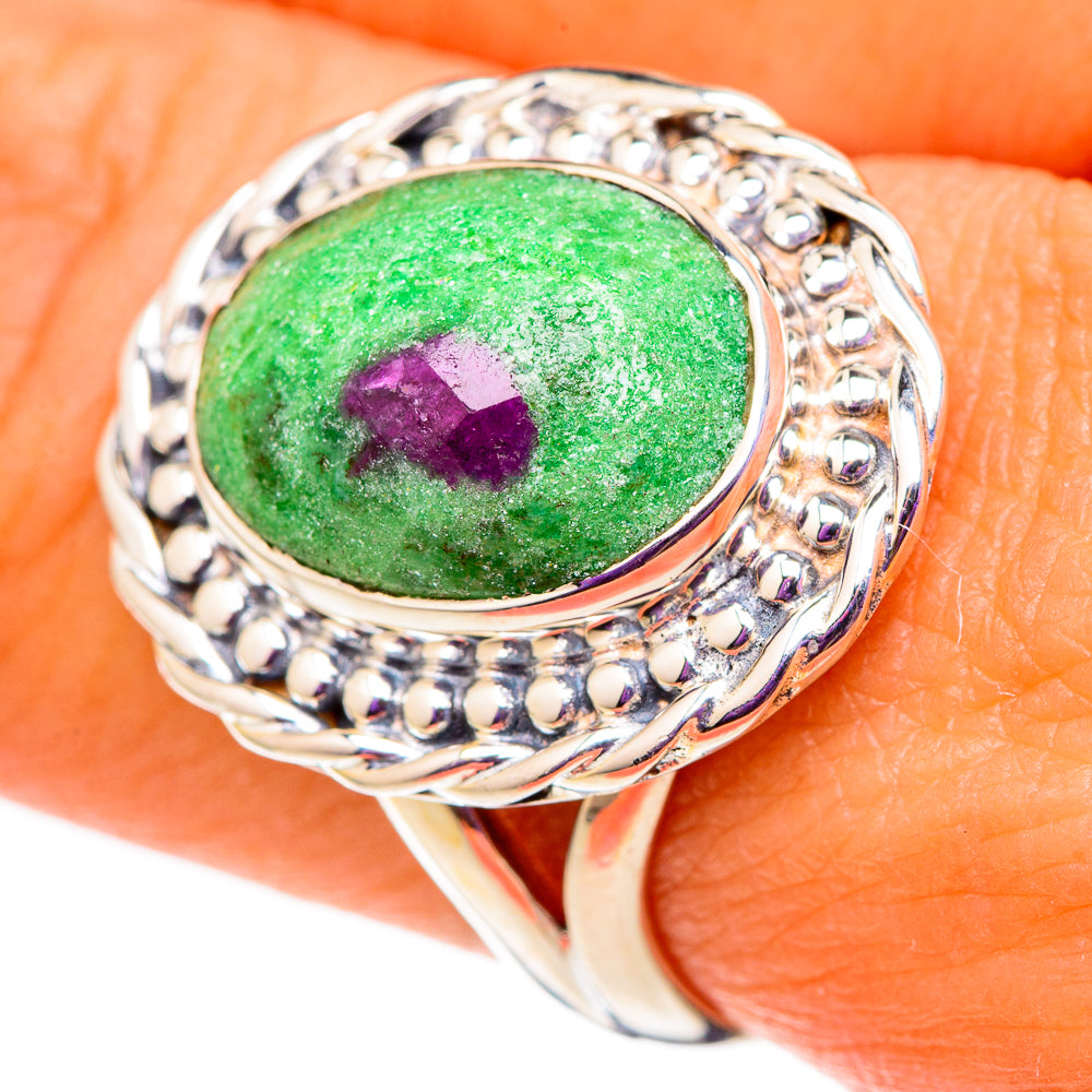 Ruby Zoisite Rings handcrafted by Ana Silver Co - RING105725