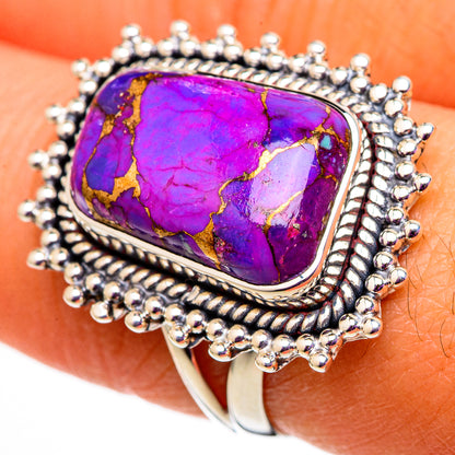 Purple Copper Composite Turquoise Rings handcrafted by Ana Silver Co - RING105736