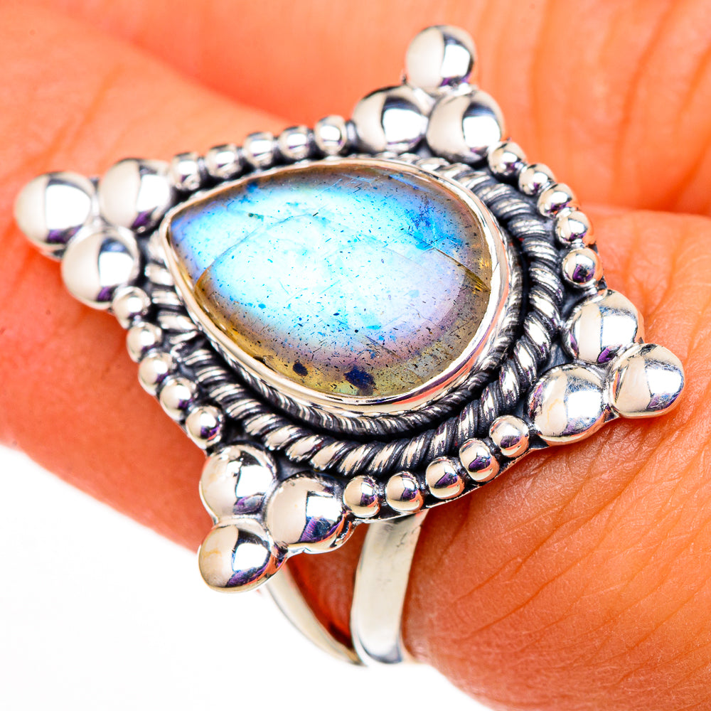 Labradorite Rings handcrafted by Ana Silver Co - RING105744