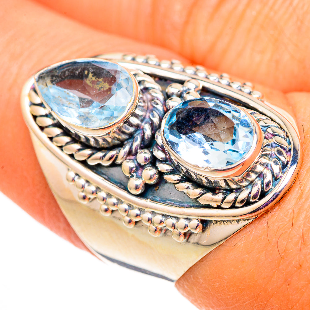 Blue Topaz Rings handcrafted by Ana Silver Co - RING105749