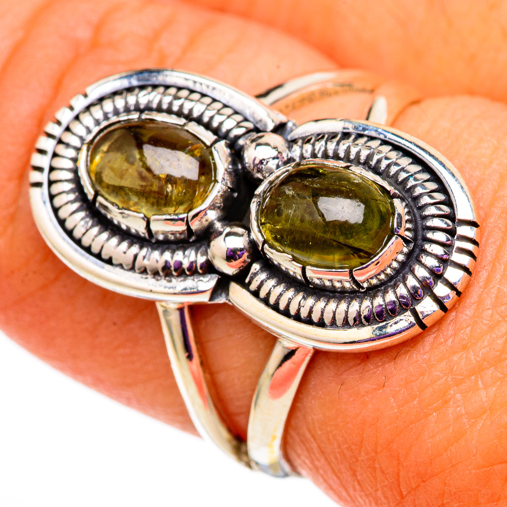 Green Tourmaline Rings handcrafted by Ana Silver Co - RING105753