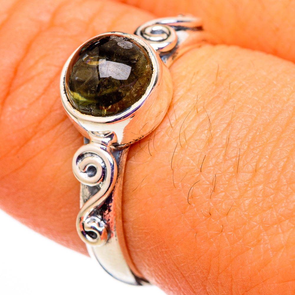Green Tourmaline Rings handcrafted by Ana Silver Co - RING105754
