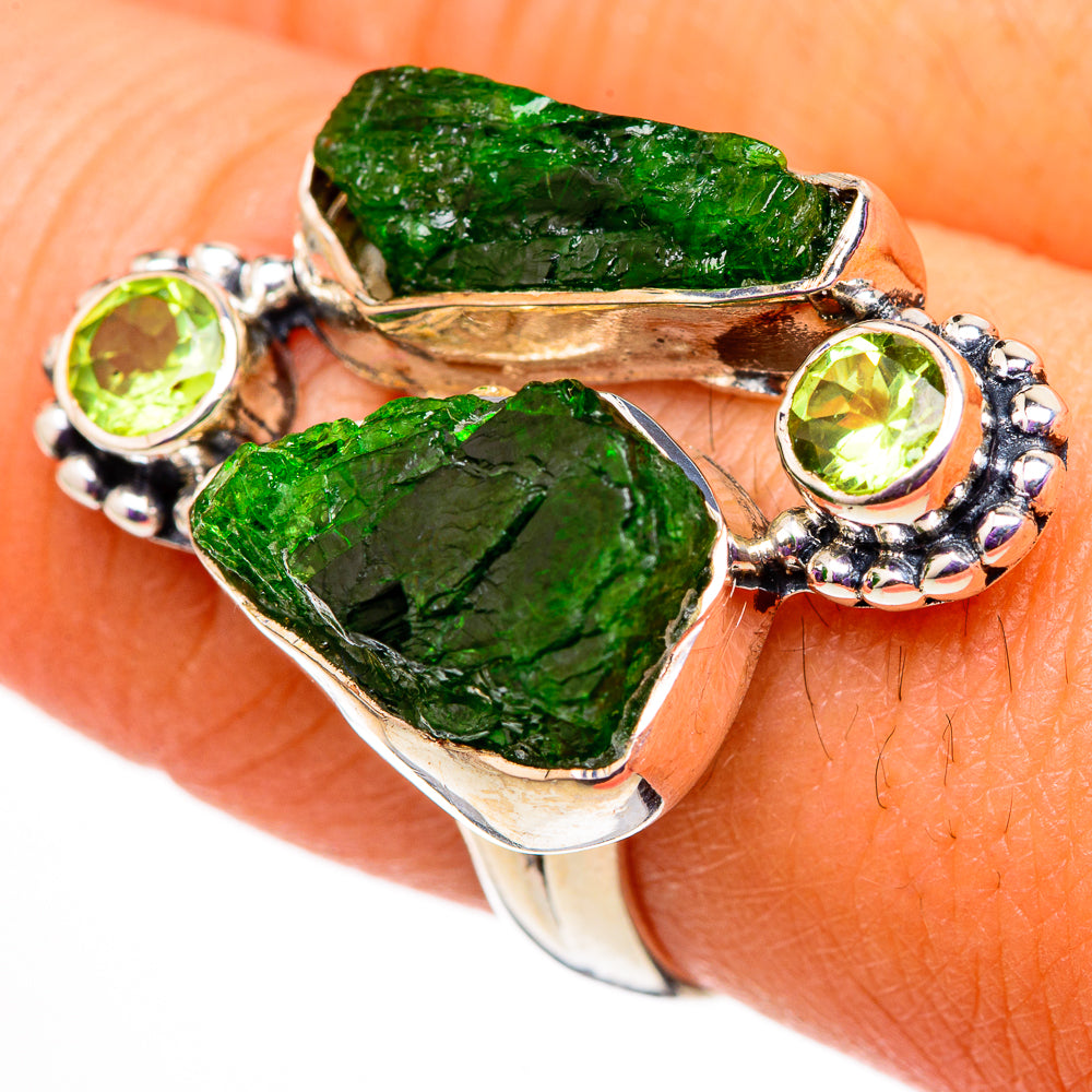 Chrome Diopside, Peridot Rings handcrafted by Ana Silver Co - RING105755