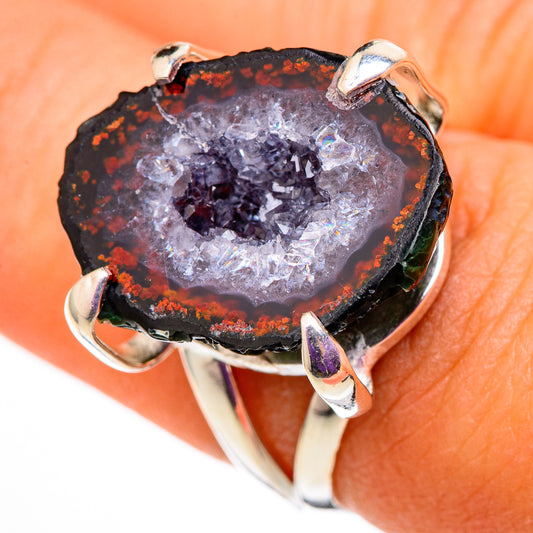 Coconut Geode Druzy Rings handcrafted by Ana Silver Co - RING105758