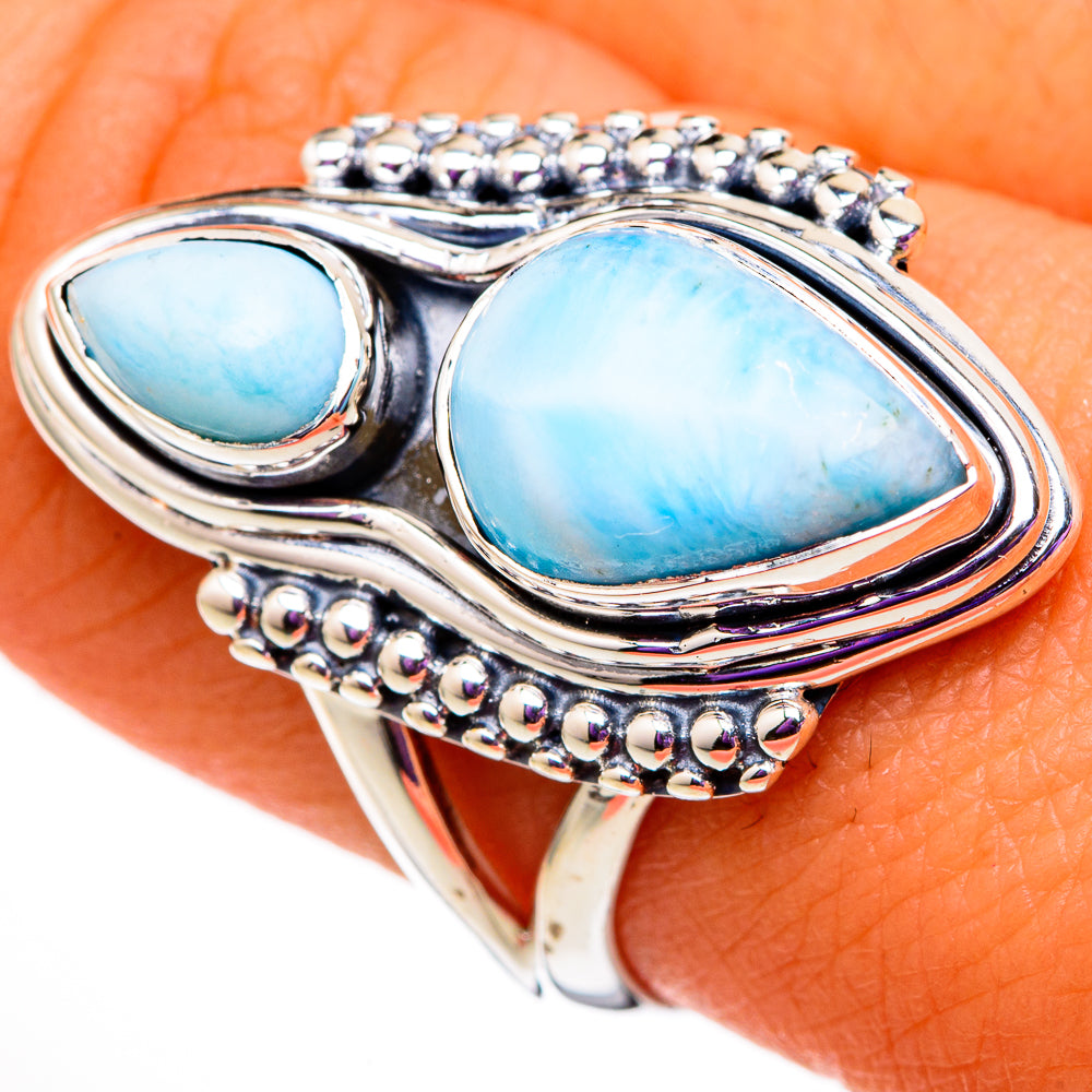Larimar Rings handcrafted by Ana Silver Co - RING105773