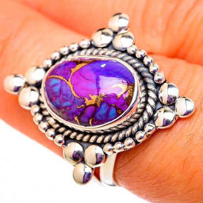 Purple Copper Composite Turquoise Rings handcrafted by Ana Silver Co - RING105794