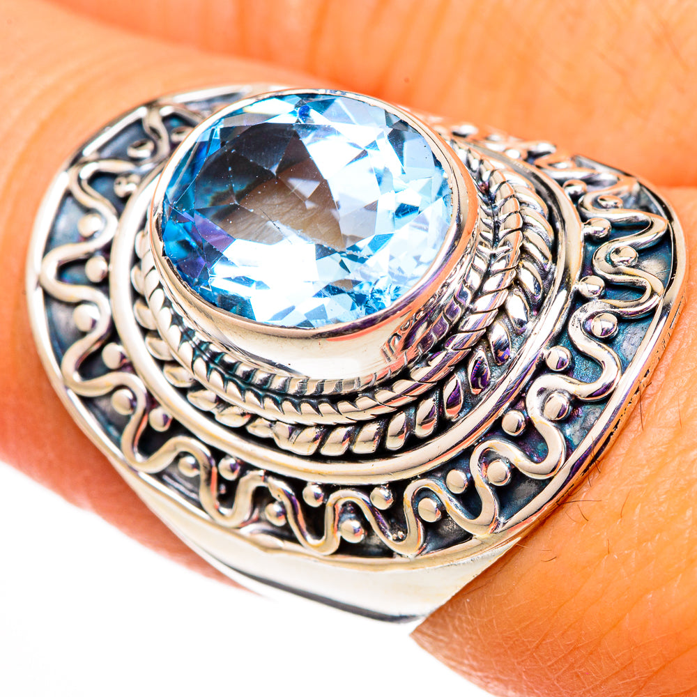 Blue Topaz Rings handcrafted by Ana Silver Co - RING105805