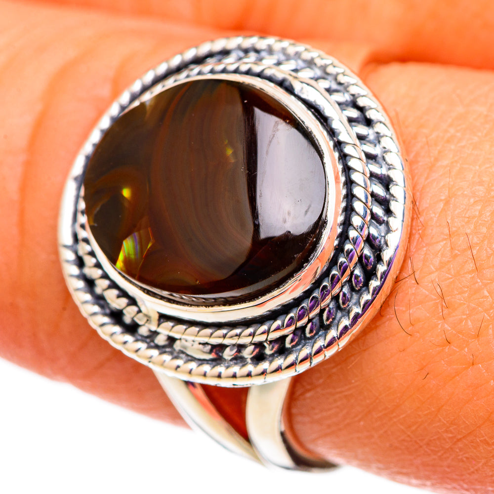 Mexican Fire Agate Rings handcrafted by Ana Silver Co - RING105813