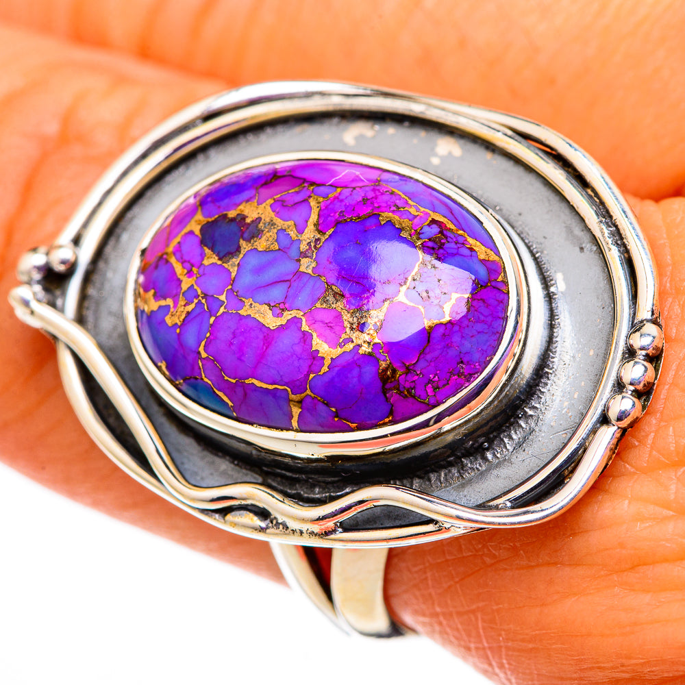 Purple Copper Composite Turquoise Rings handcrafted by Ana Silver Co - RING105830