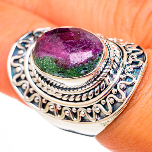 Ruby Zoisite Rings handcrafted by Ana Silver Co - RING105844