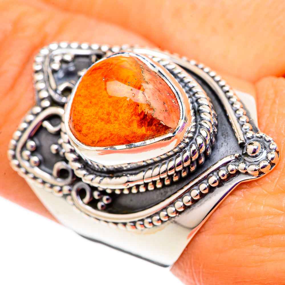 Mexican Fire Opal Rings handcrafted by Ana Silver Co - RING105846
