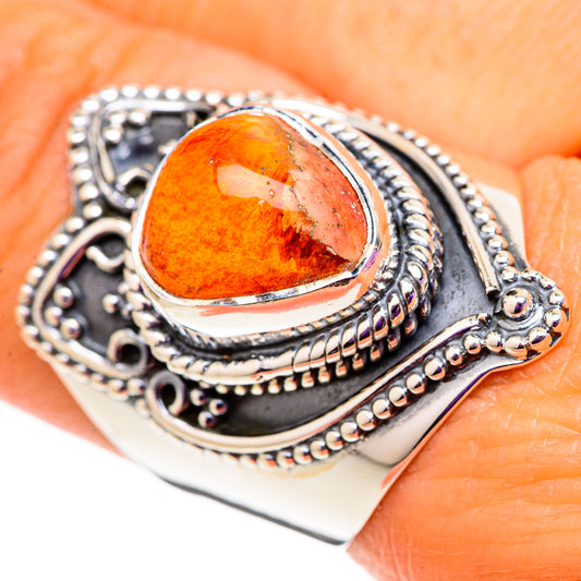 Mexican Fire Opal Rings handcrafted by Ana Silver Co - RING105846