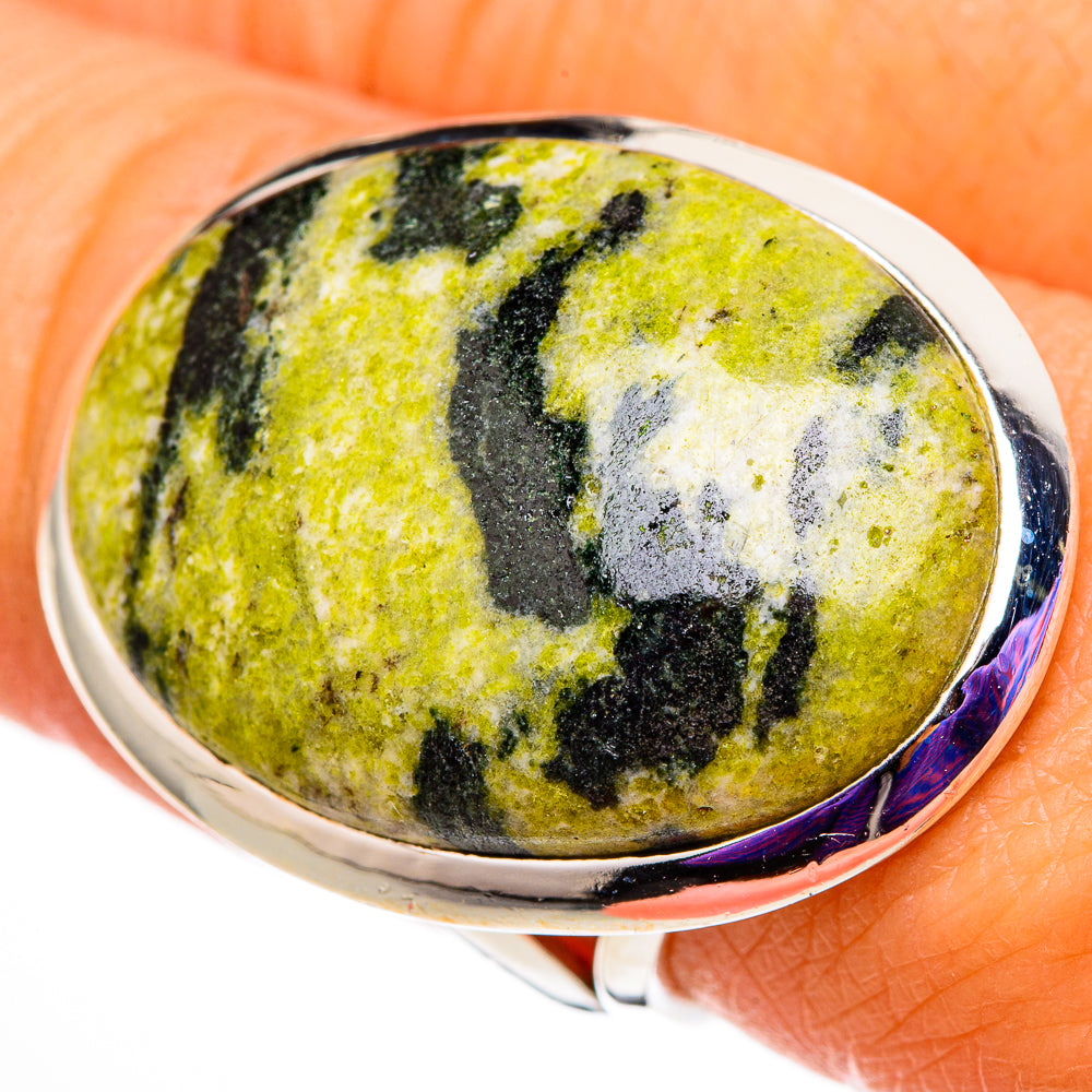 Serpentine Stone Rings handcrafted by Ana Silver Co - RING105859
