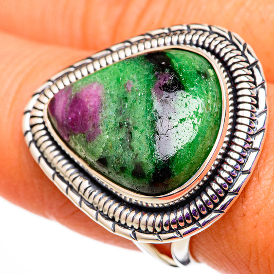 Ruby Zoisite Rings handcrafted by Ana Silver Co - RING105860