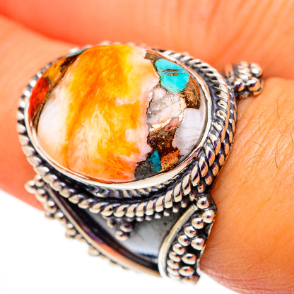 Spiny Oyster Turquoise Rings handcrafted by Ana Silver Co - RING105871