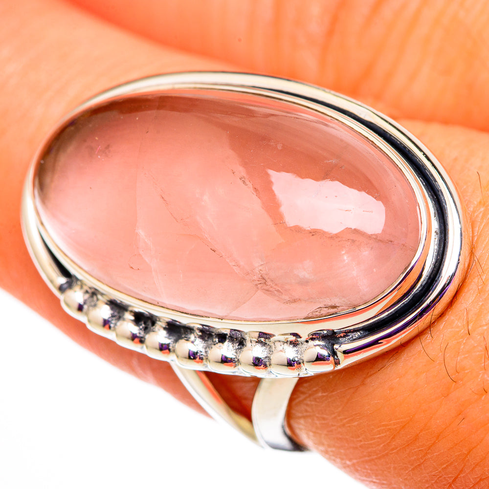 Rose Quartz Rings handcrafted by Ana Silver Co - RING105872