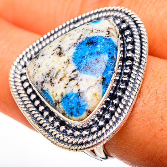 K2 Blue Azurite Rings handcrafted by Ana Silver Co - RING105899