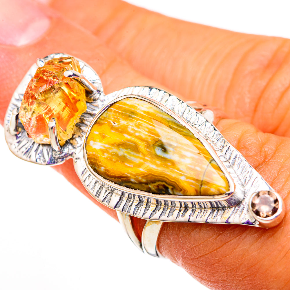 Ocean Jasper, Citrine Rings handcrafted by Ana Silver Co - RING105909