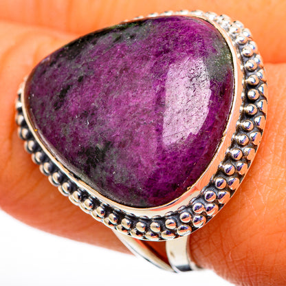 Ruby Zoisite Rings handcrafted by Ana Silver Co - RING105911