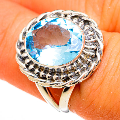 Blue Topaz Rings handcrafted by Ana Silver Co - RING105931
