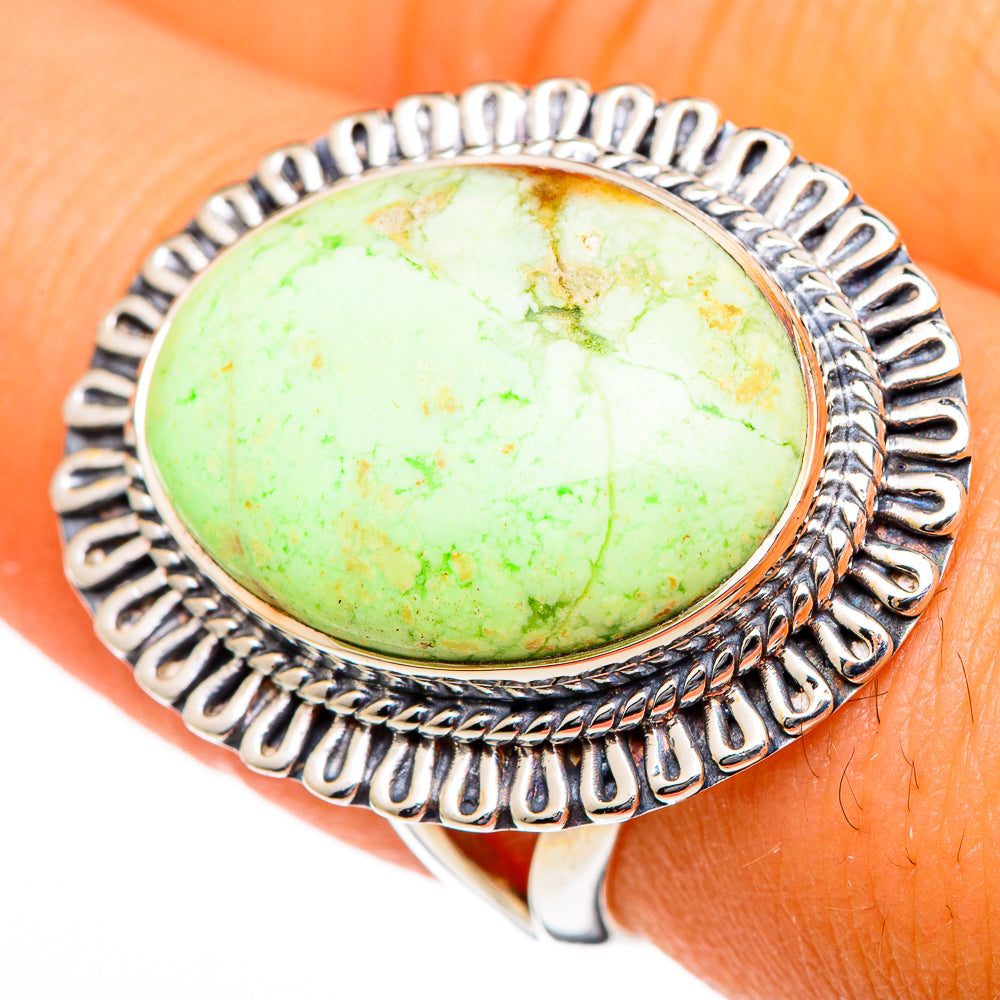 Lemon Chrysoprase Rings handcrafted by Ana Silver Co - RING105933