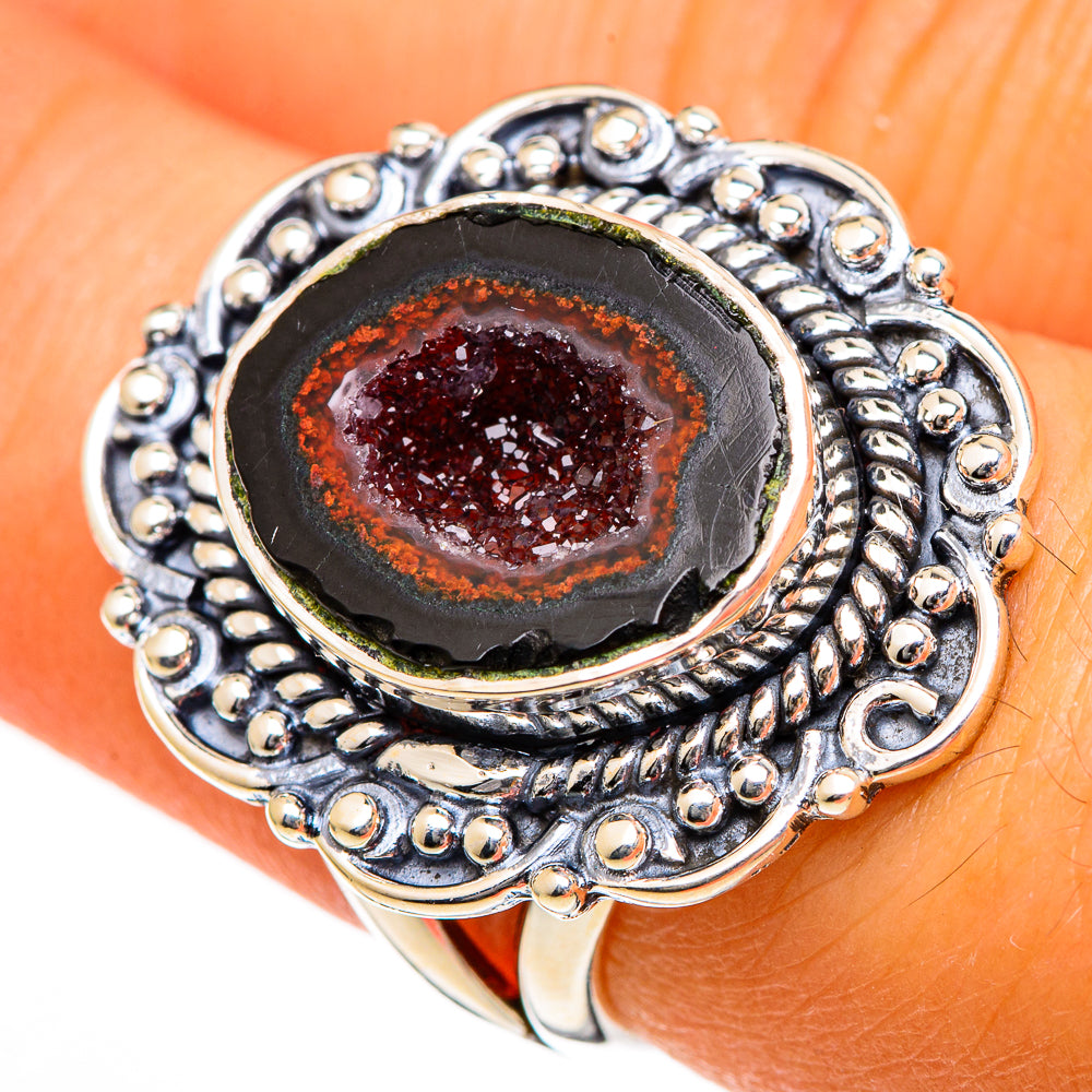 Coconut Geode Druzy Rings handcrafted by Ana Silver Co - RING105941