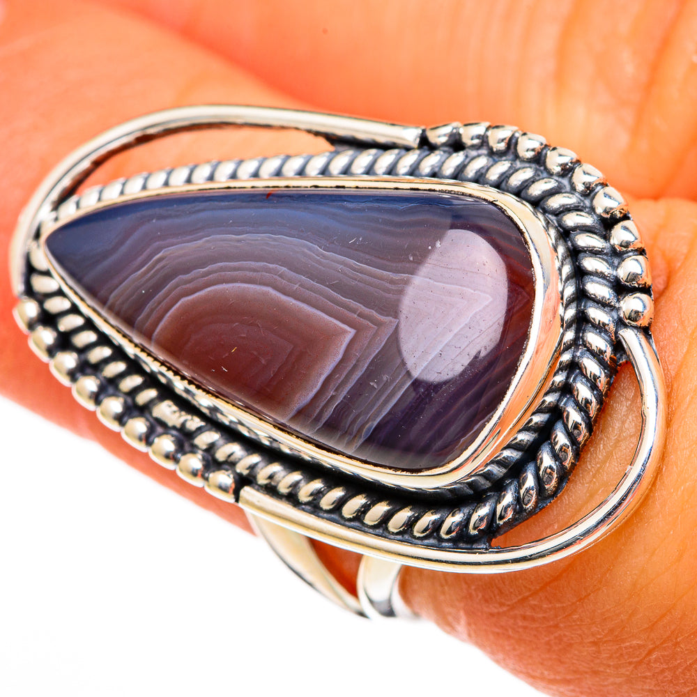 Botswana Agate Rings handcrafted by Ana Silver Co - RING105943