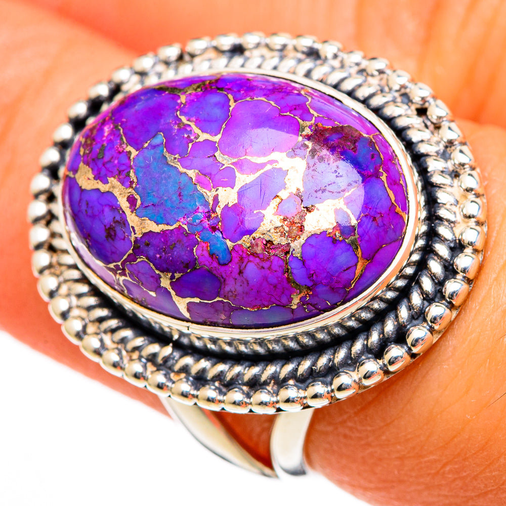Purple Copper Composite Turquoise Rings handcrafted by Ana Silver Co - RING105955