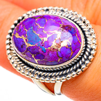 Purple Copper Composite Turquoise Rings handcrafted by Ana Silver Co - RING105955
