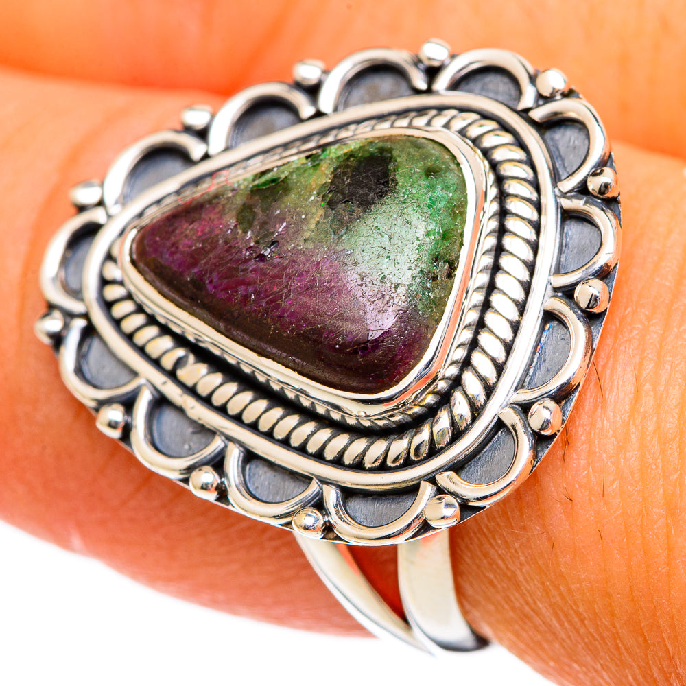 Ruby Zoisite Rings handcrafted by Ana Silver Co - RING105963