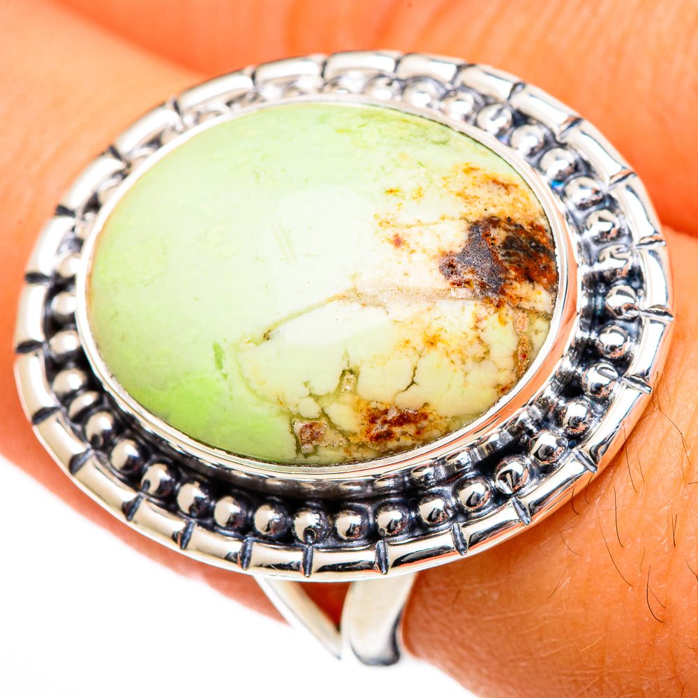 Lemon Chrysoprase Rings handcrafted by Ana Silver Co - RING105976