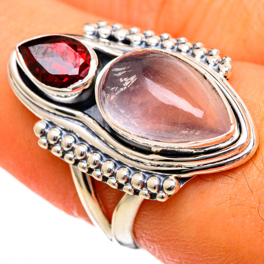 Rose Quartz Rings handcrafted by Ana Silver Co - RING105989
